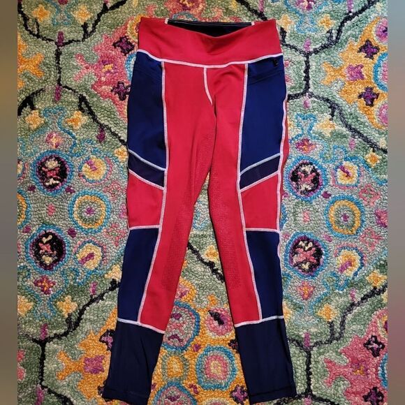 Dover Saddlery Stride Color Block Full Seat Mesh Tight Patriotic Small - Picture 3 of 9